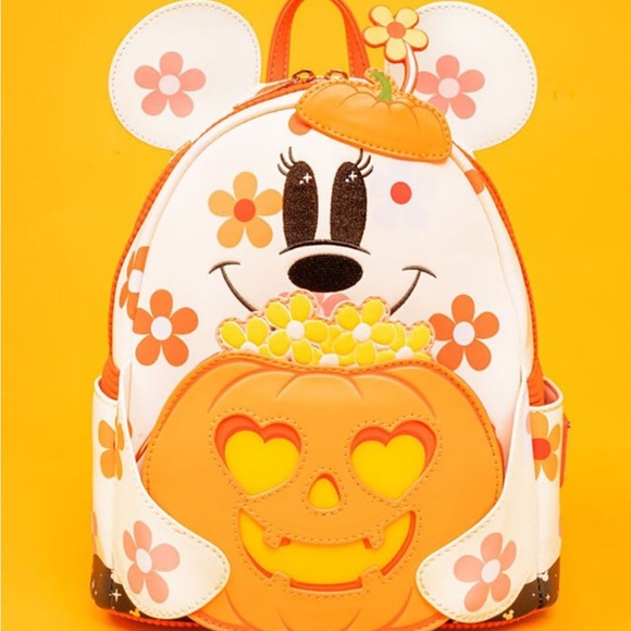 Minnie Mouse Floral Ghost Cosplay Light Up Glow Mini Backpack FREE SHIPPING - Picture 3 of 5